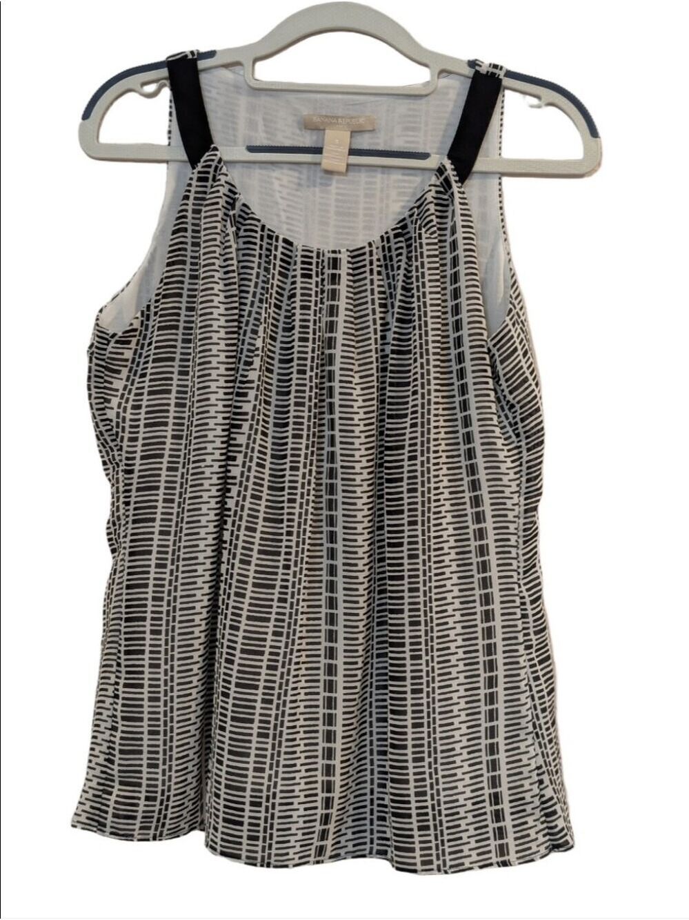Banana Republic Sleeveless Black & White Geometric Print Tank Top Size Small